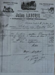 Facture de 1913